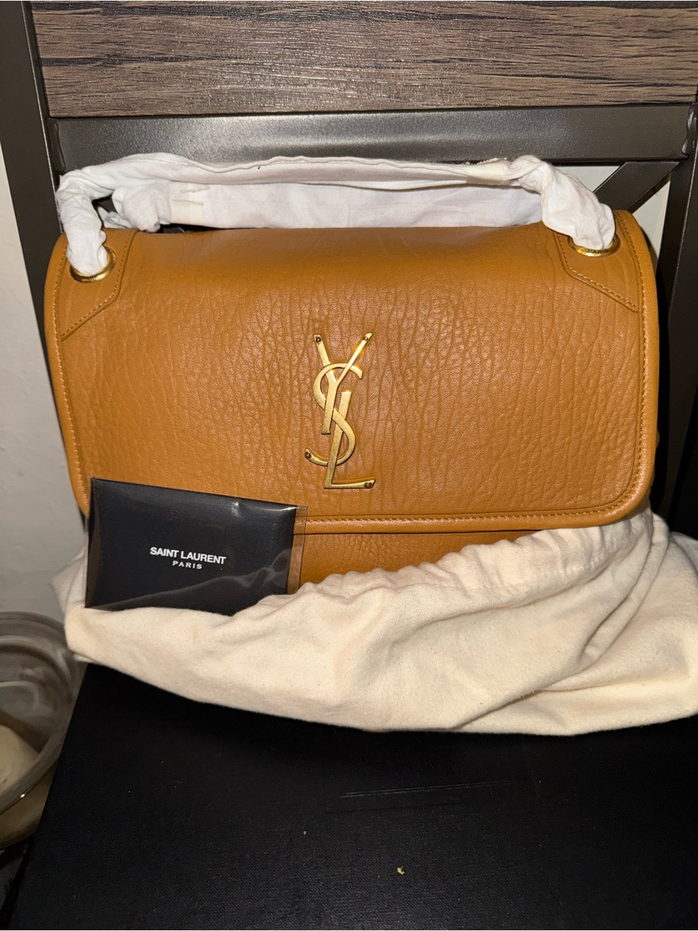 Saint Laurent Niki Brown Leather Shoulder Bag